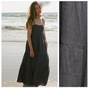 Zara Gray Gauze Maxi Dress